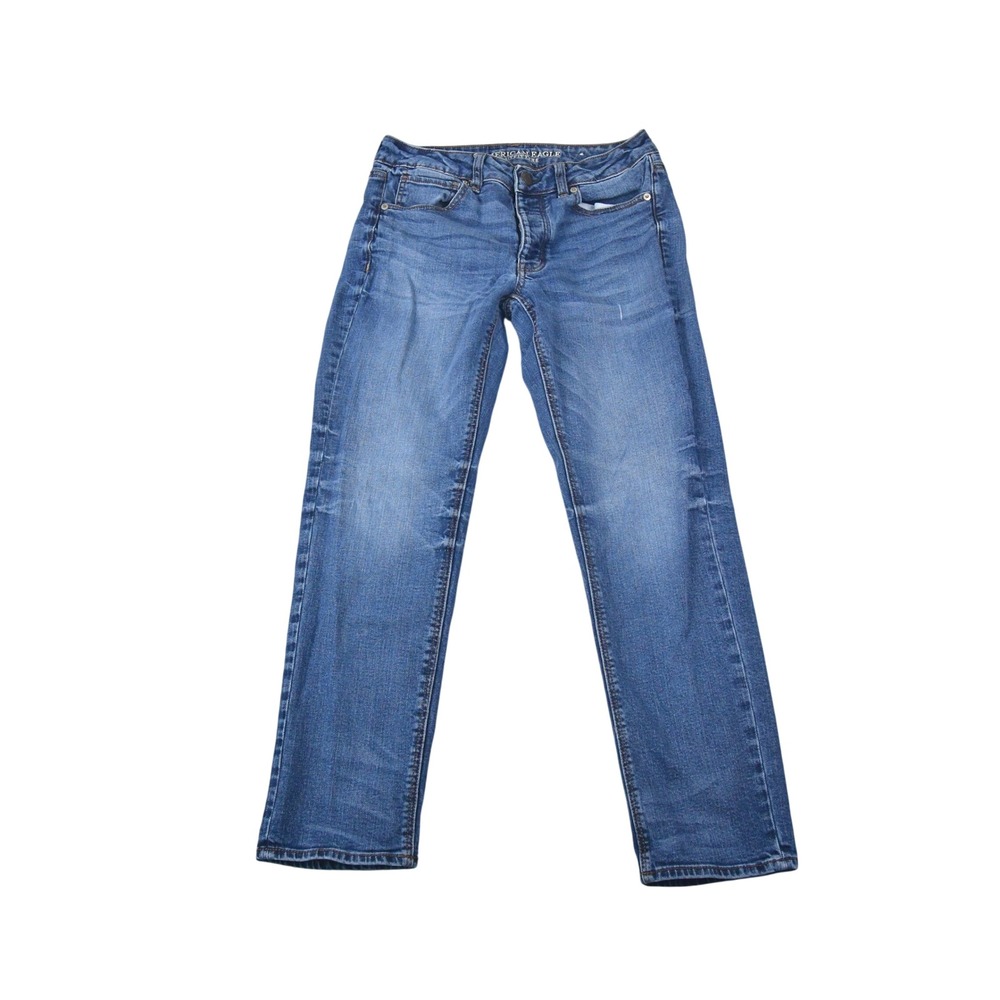 American Eagle Tomgirl Jeans Womens 29 Blue Stretch Button Fly